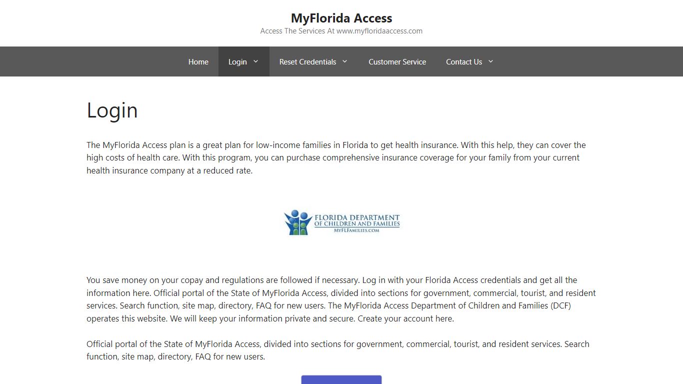 Login Portal - MyFlorida Access