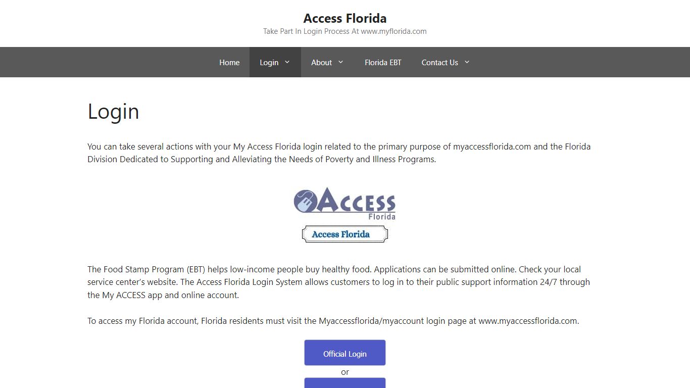 Official Login - Access Florida